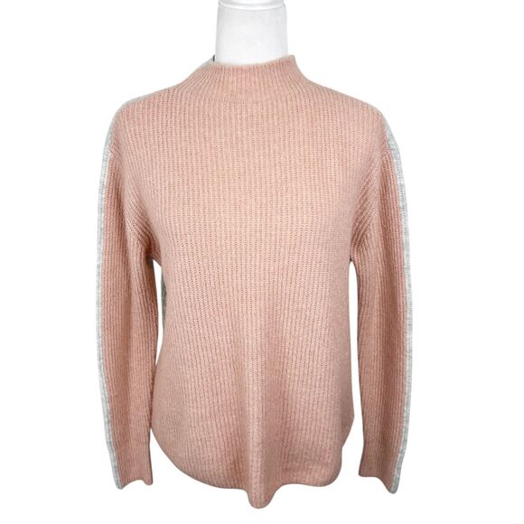 Vince Camuto Sweater Women Small Peach Grey Colorblock Pullover Oversized Casual - Picture 1 of 15